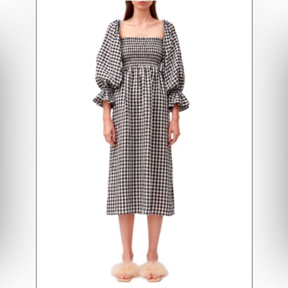 Sleeper Black and White Gingham Midi Dress - Picture 11 of 16